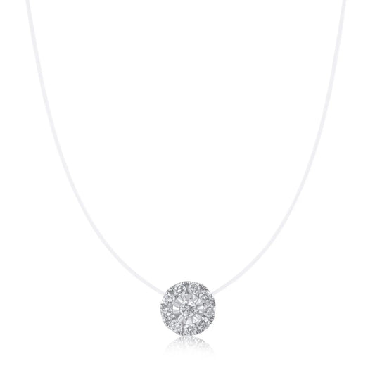 Collar de diamantes circular flotante
