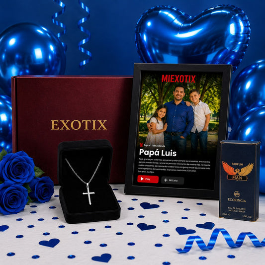 Cuadro + Perfume + Collar Cruz para Papá